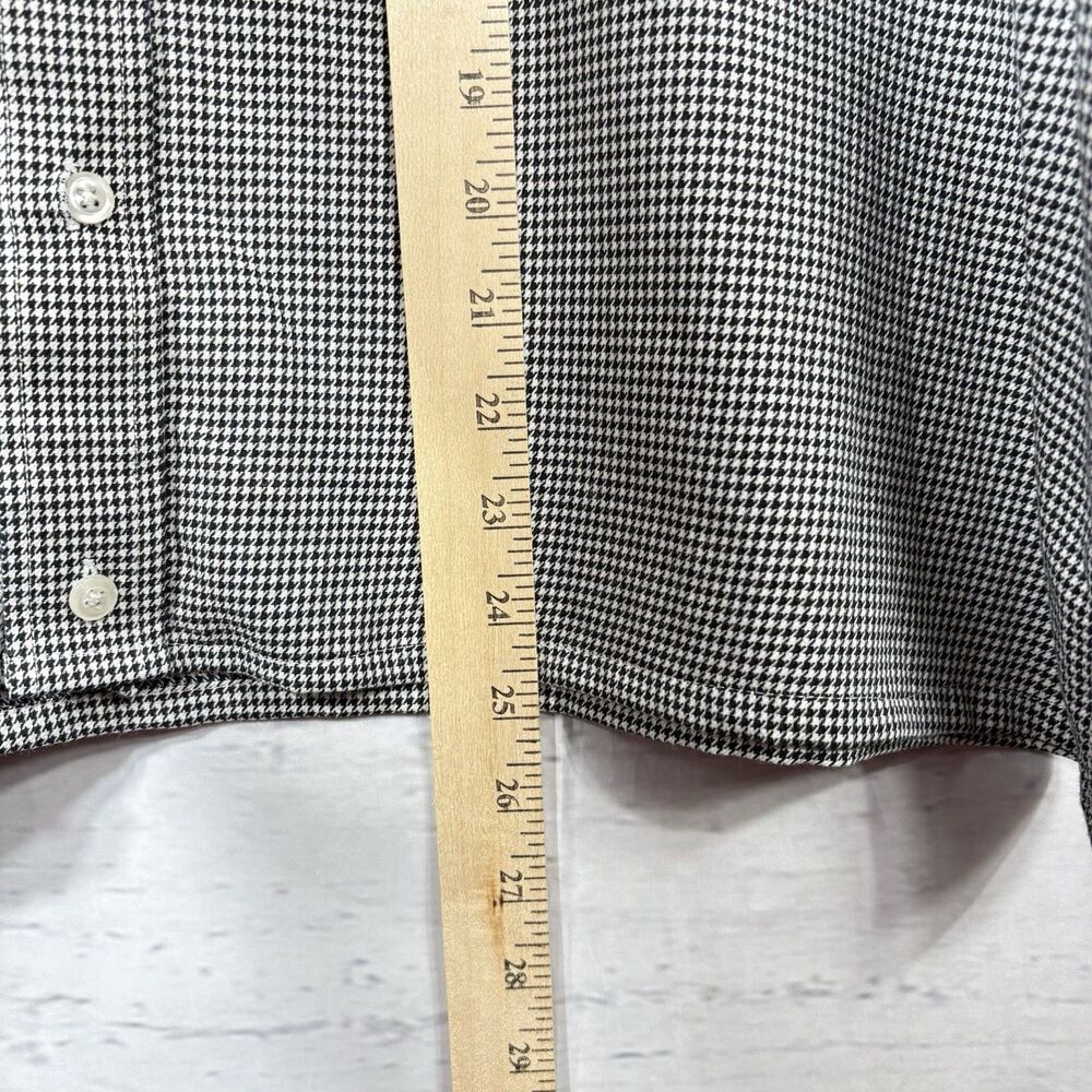 Ruffle Collar Button up Blouse Reworked Upcycle Houndstooth Check XL or XXL Wmns - Picture 7 of 7